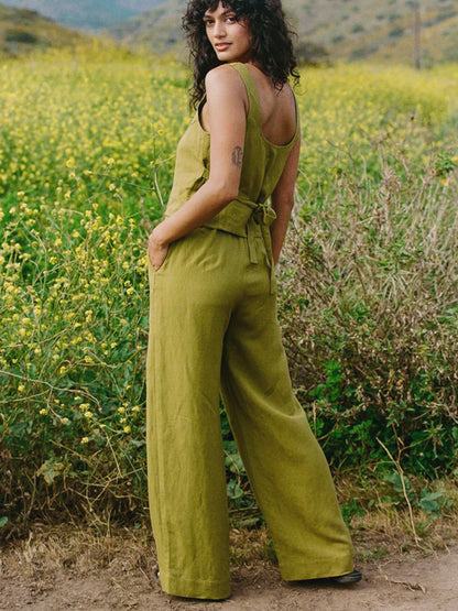 Maya Wide Leg Pant - Olive