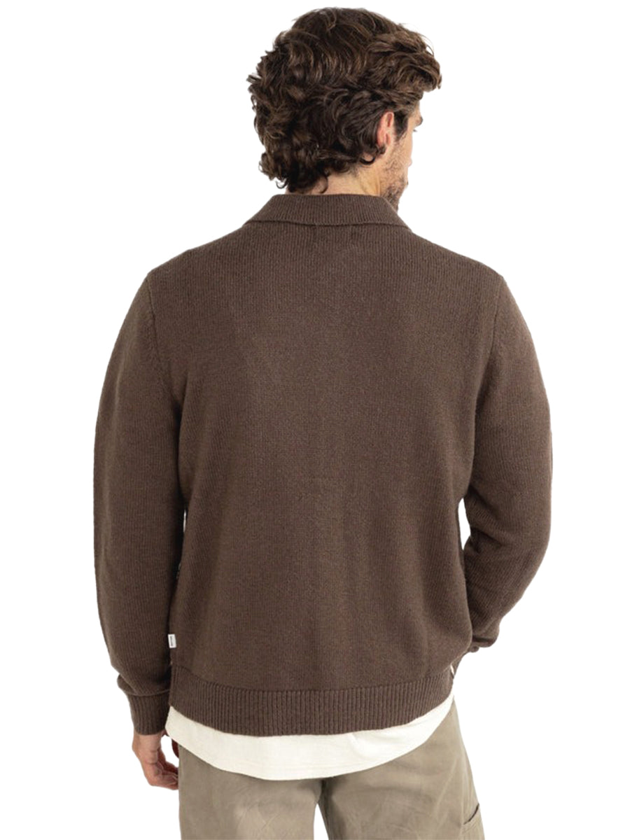 Mohair Button-Up Knit - Chocolate