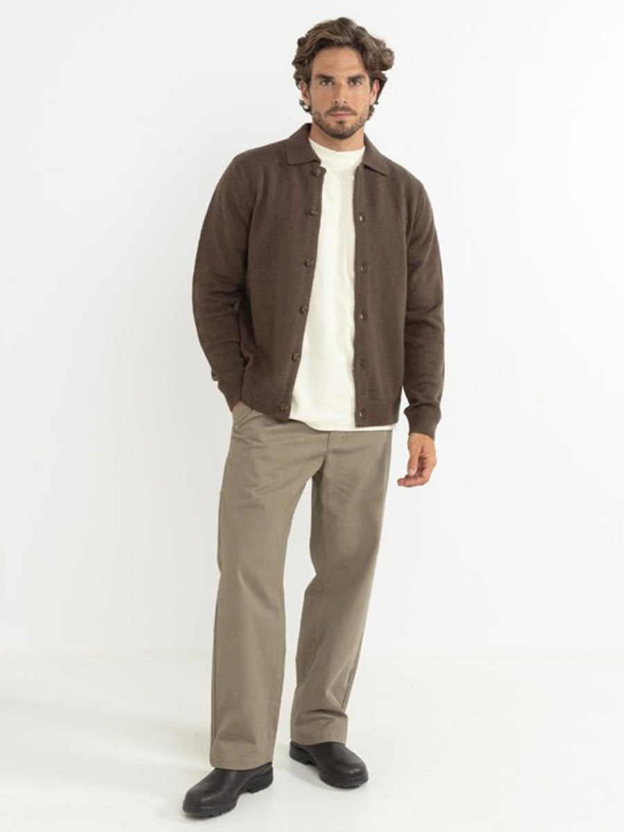 Mohair Button-Up Knit - Chocolate