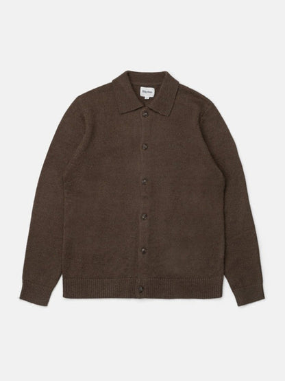 Mohair Button-Up Knit - Chocolate