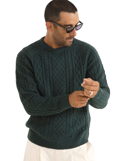 Mohair Fisherman's Knit - Pine