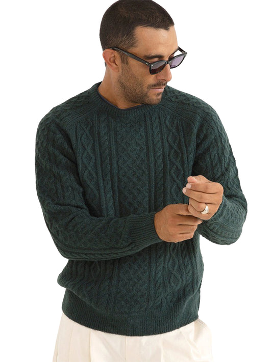 Mohair Fisherman's Knit - Pine