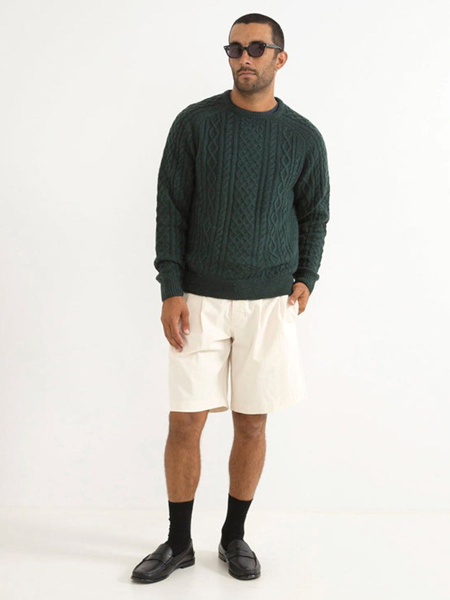 Mohair Fisherman's Knit - Pine