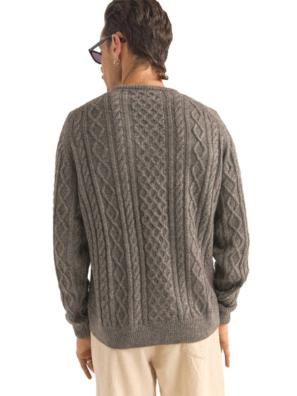 Mohair Fisherman's Knit - Washed Black