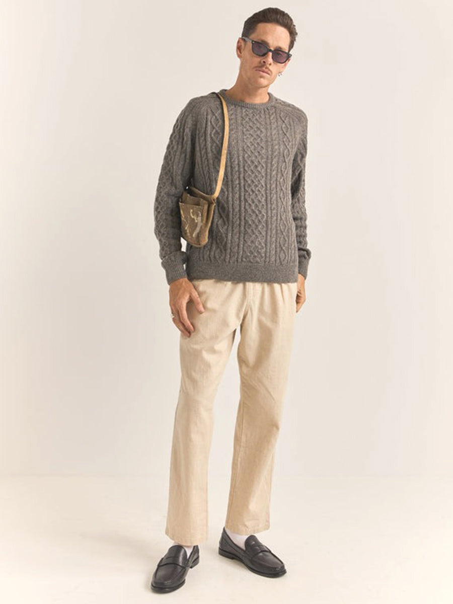 Mohair Fisherman's Knit - Washed Black