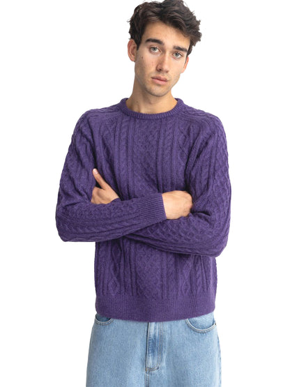 Mohair Fisherman's Knit - Plum