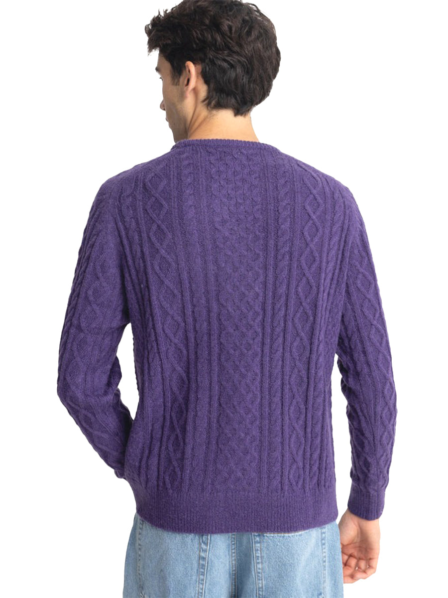 Mohair Fisherman's Knit - Plum