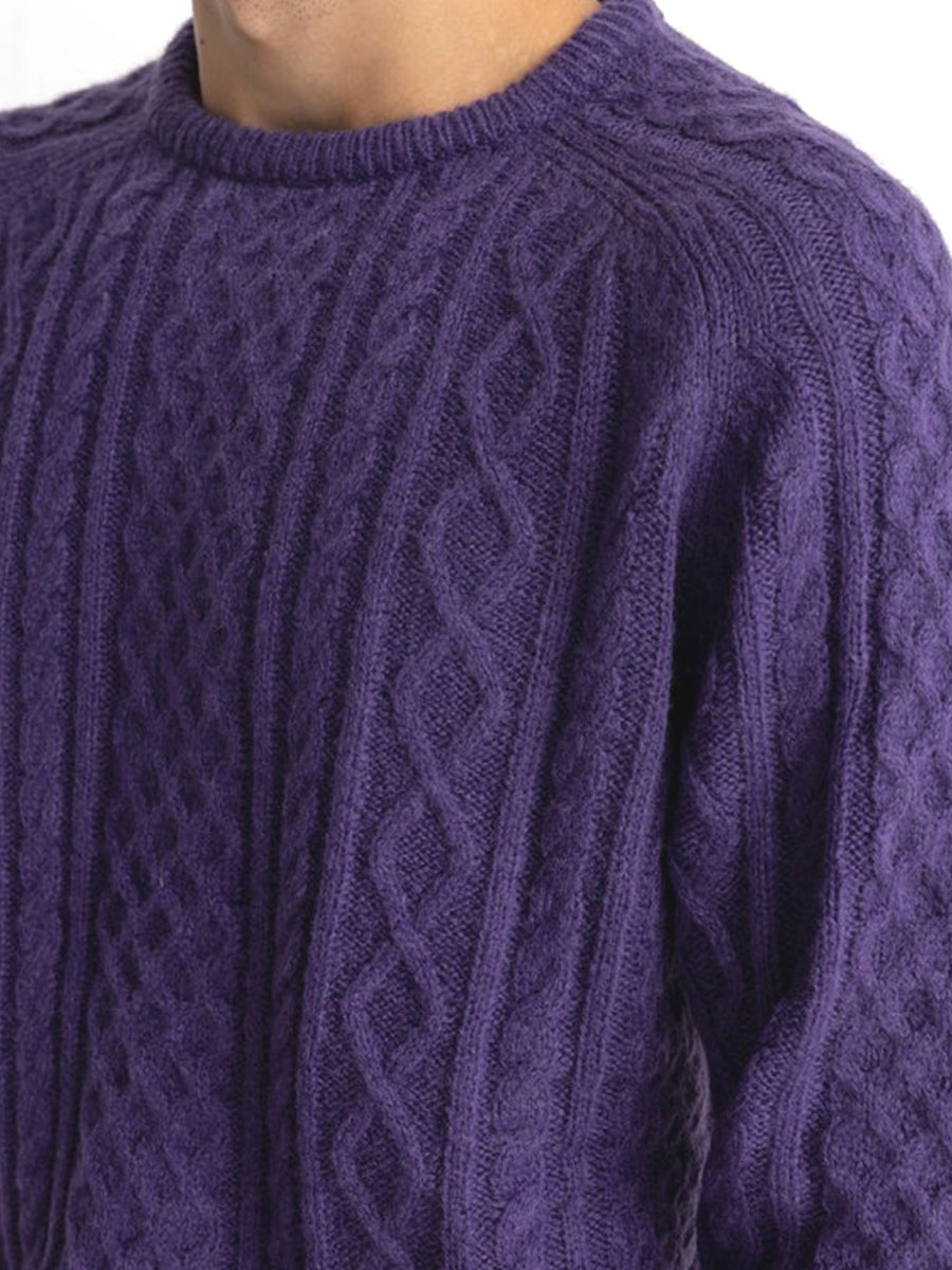 Mohair Fisherman's Knit - Plum