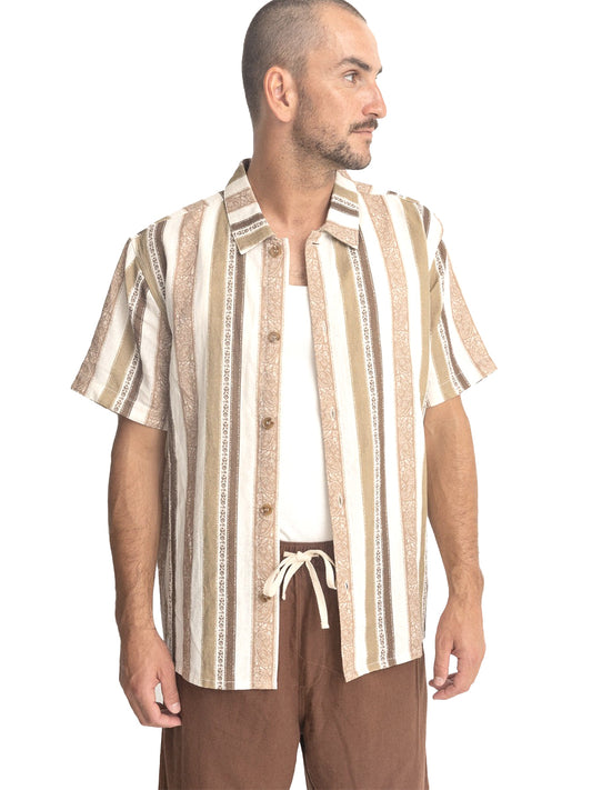 Paisley Stripe Short Sleeve Shirt - Desert Sage