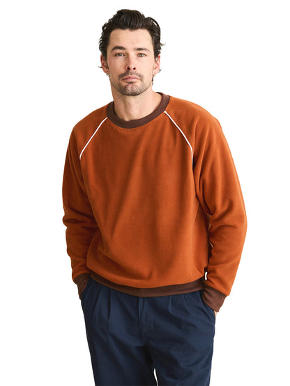 Pipe Polar Fleece Crewneck Sweatshirt - Burnt Orange