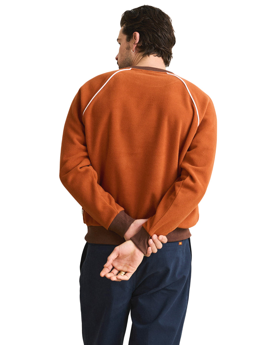 Pipe Polar Fleece Crewneck Sweatshirt - Burnt Orange