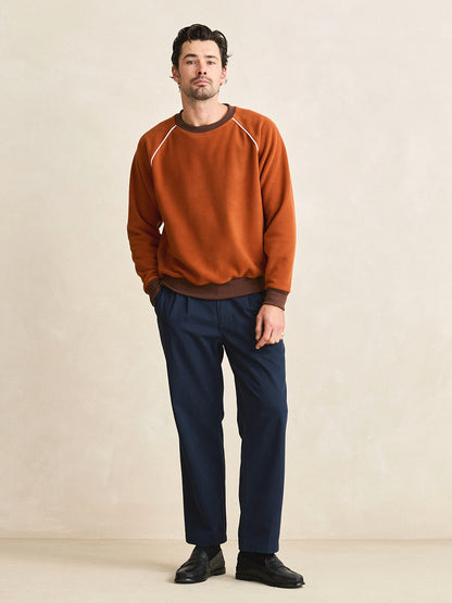 Pipe Polar Fleece Crewneck Sweatshirt - Burnt Orange