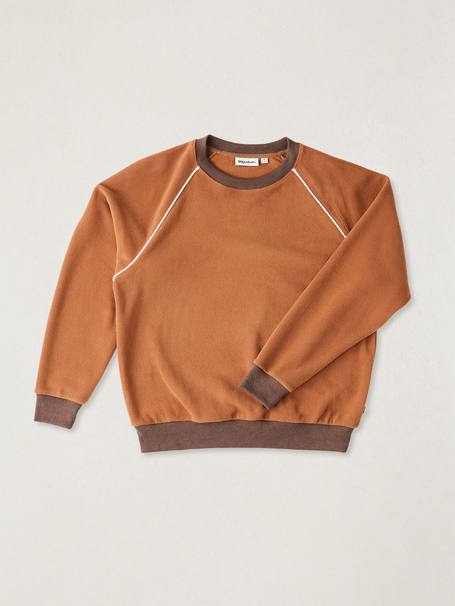 Pipe Polar Fleece Crewneck Sweatshirt - Burnt Orange