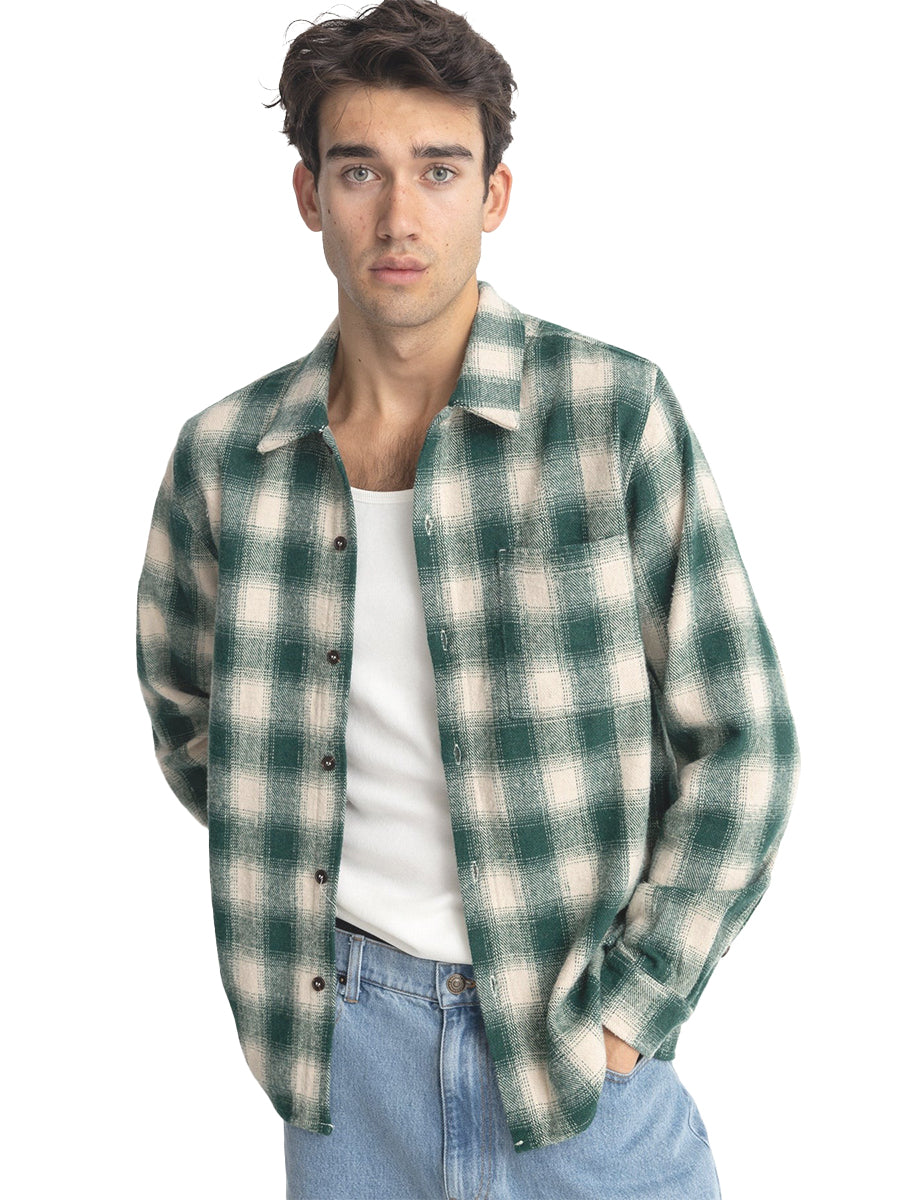 Plaid Long Sleeve Flannel - Green