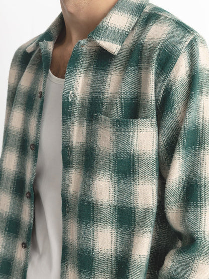 Plaid Long Sleeve Flannel - Green