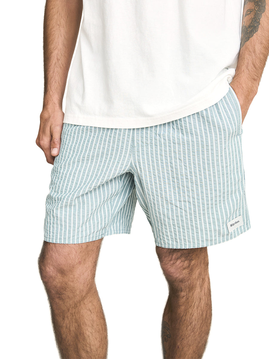 Seersucker Stripe Jam Shorts - Pine