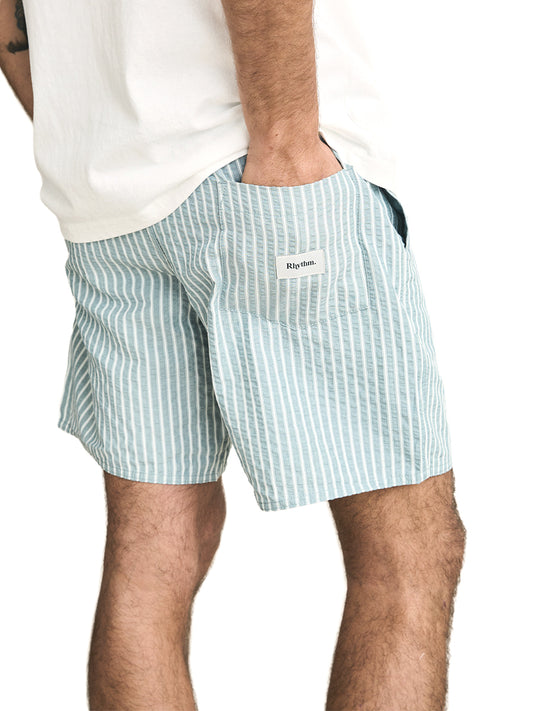 Seersucker Stripe Jam Shorts - Pine