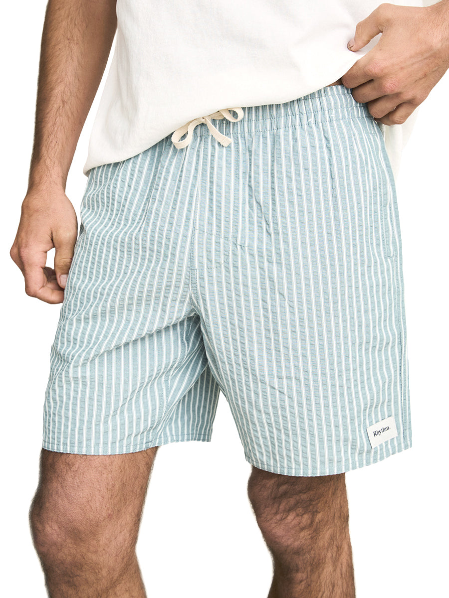 Seersucker Stripe Jam Shorts - Pine