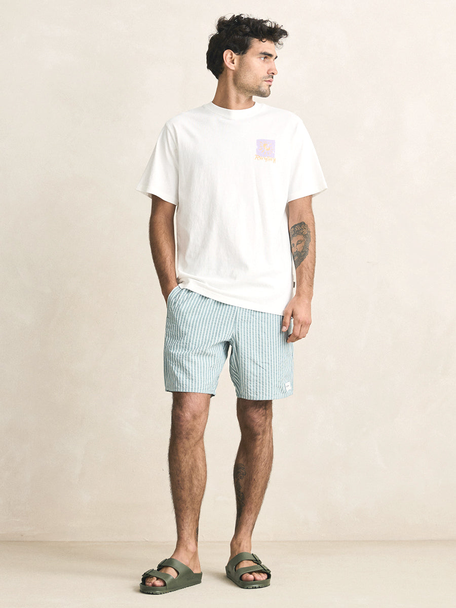 Seersucker Stripe Jam Shorts - Pine