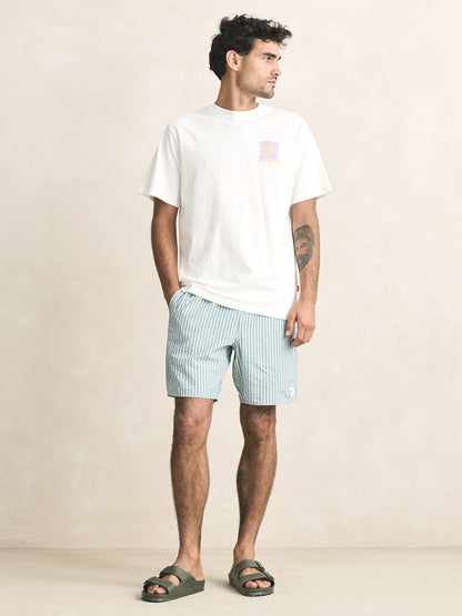 Seersucker Stripe Jam Shorts - Pine