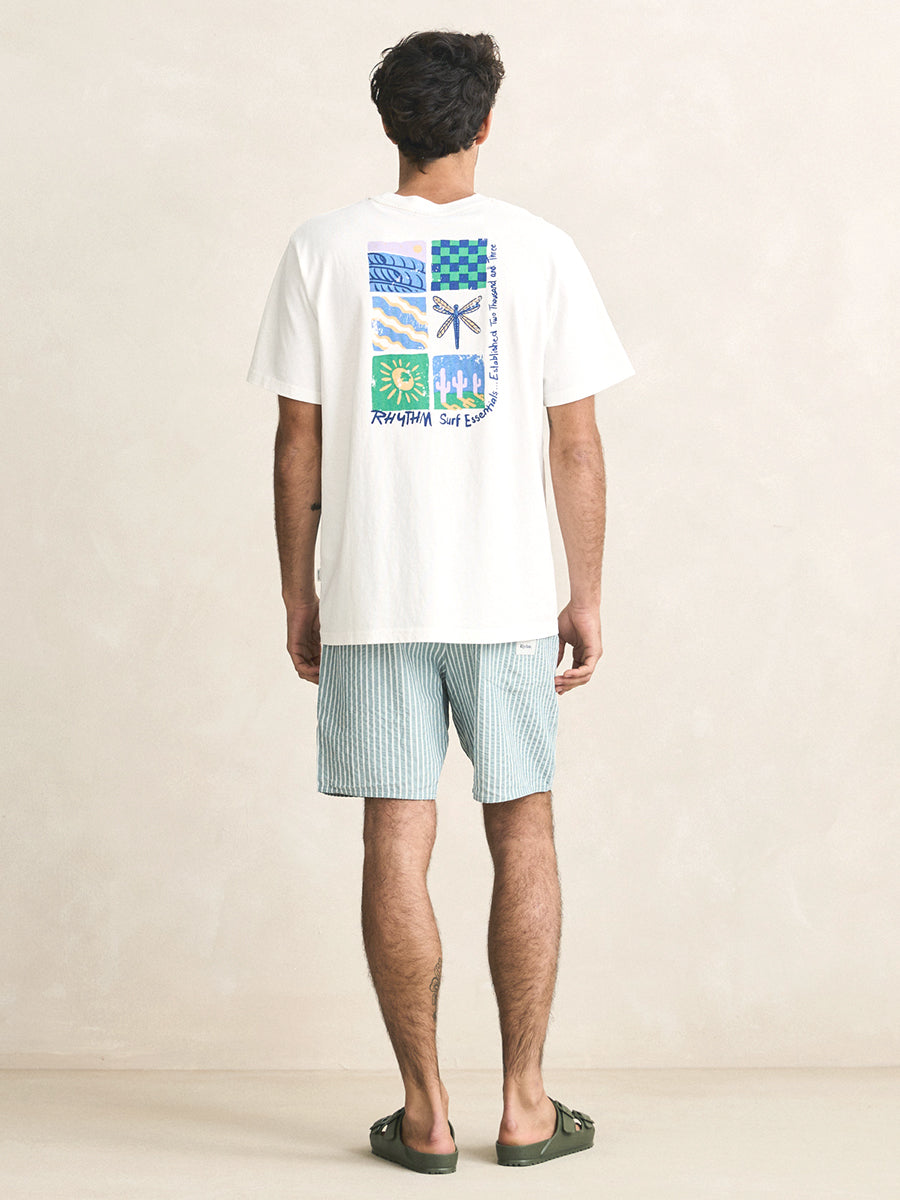Seersucker Stripe Jam Shorts - Pine