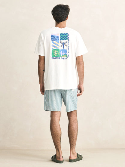 Seersucker Stripe Jam Shorts - Pine