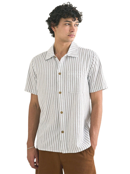 Seersucker Stripe Short Sleeve Shirt - Cedar
