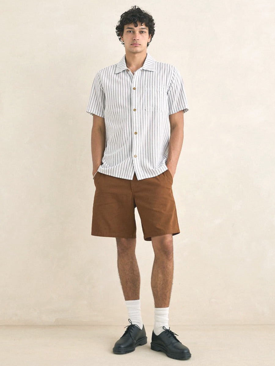 Seersucker Stripe Short Sleeve Shirt - Cedar