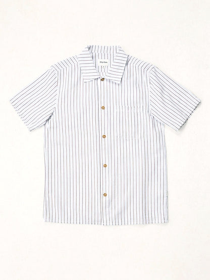 Seersucker Stripe Short Sleeve Shirt - Cedar