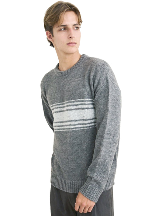 Strata Striped Sweater - Charcoal