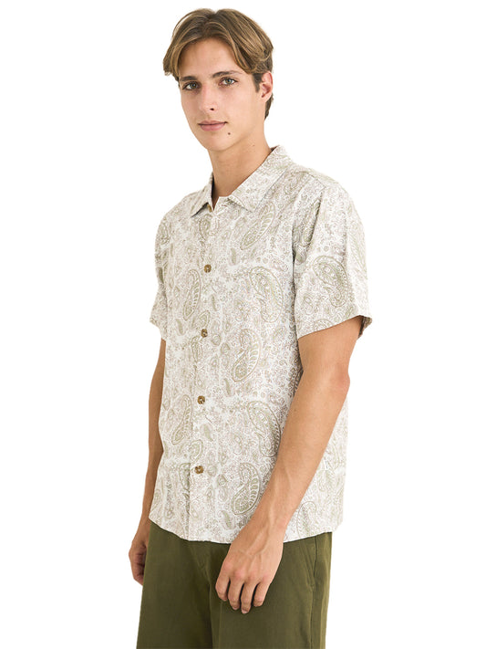 Tally Paisley Short Sleeve Shirt - Natural