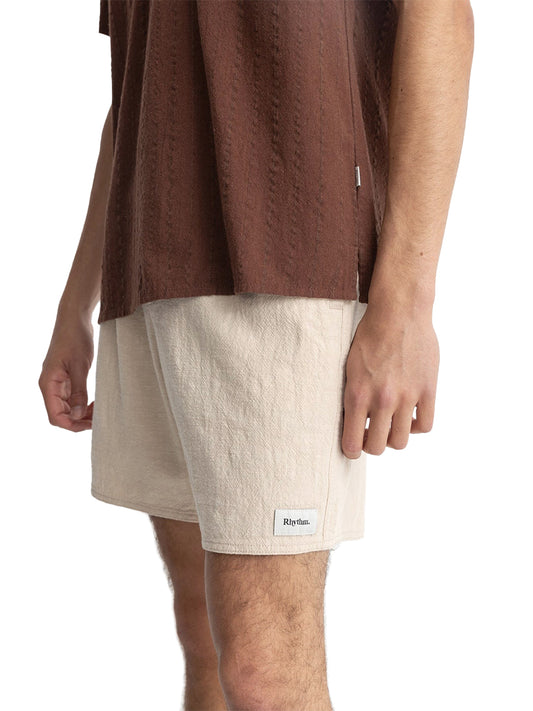 Textured Box Jam Shorts - Natural