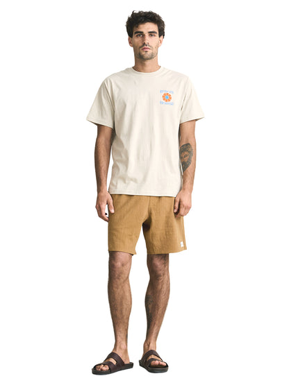 Textured Linen Jam Shorts - Tobacco