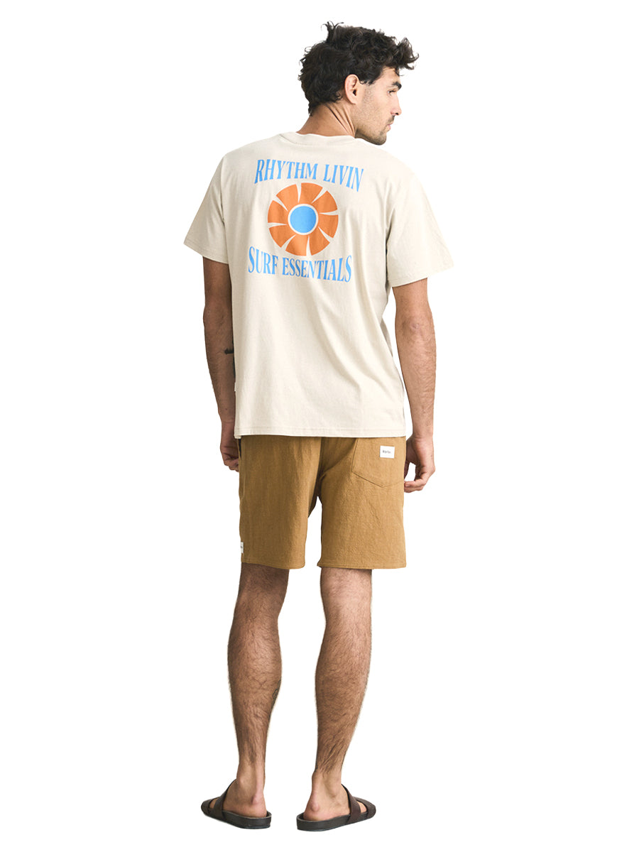 Textured Linen Jam Shorts - Tobacco