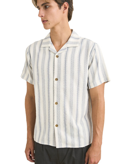 Turkish Stripe Short Sleeve Shirt - Natural