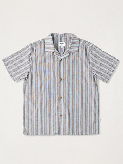 Vacation Stripe Short Sleeve Shirt - Chocolate