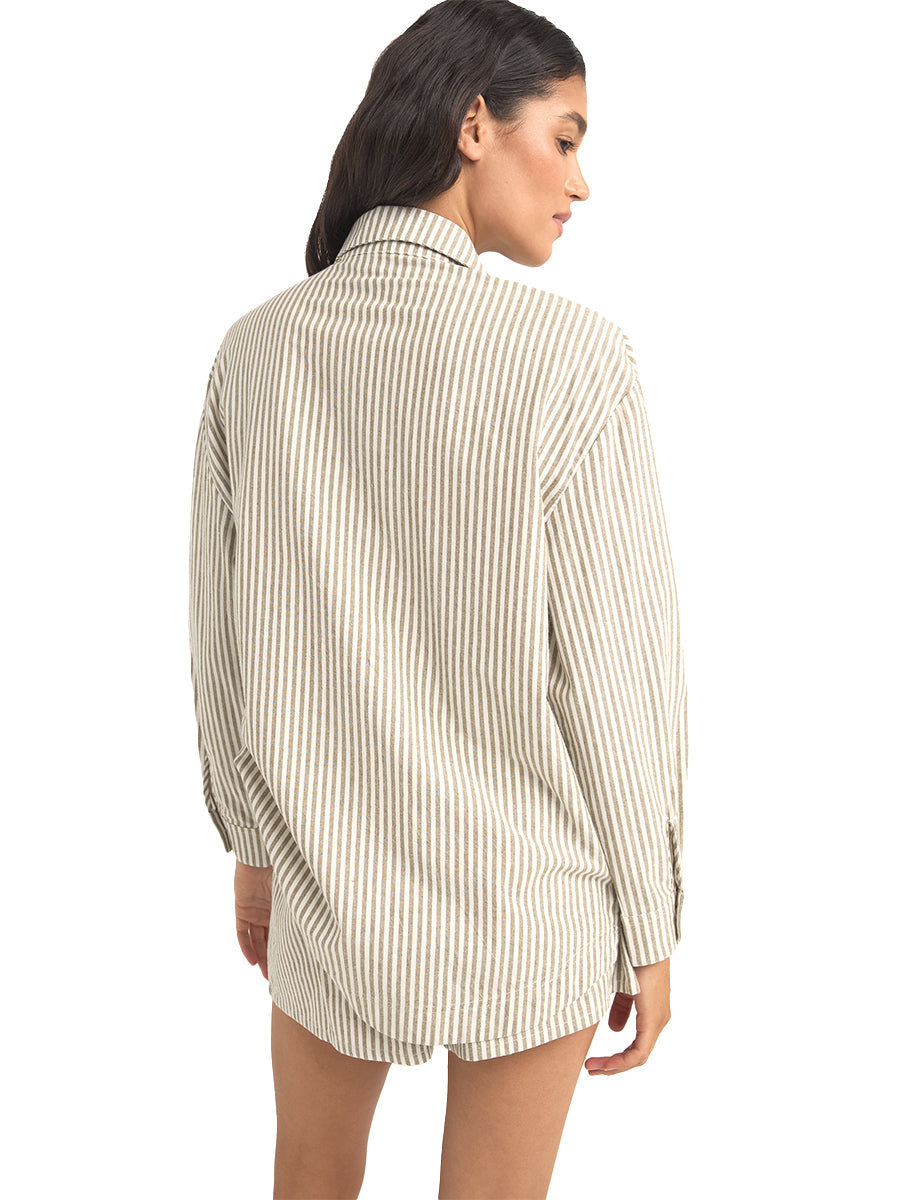 Valley Stripe Oversized Shirt - Ivy