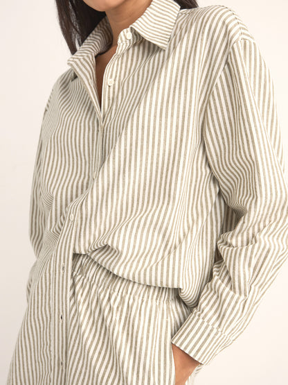 Valley Stripe Oversized Shirt - Ivy