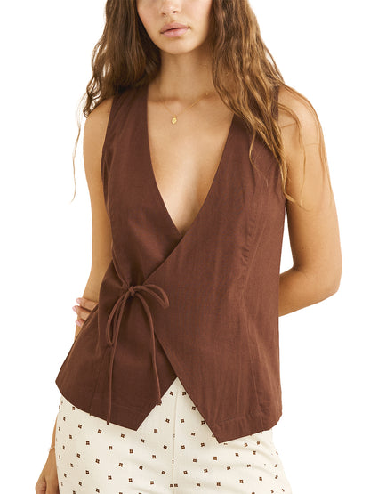 Venice Wrap Vest - Chocolate