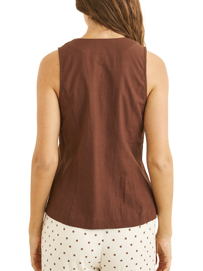 Venice Wrap Vest - Chocolate