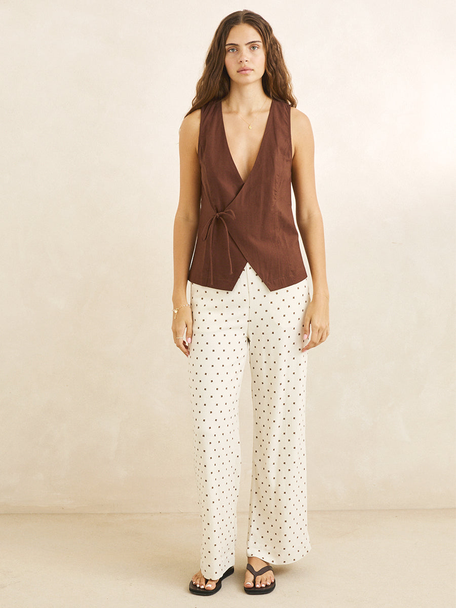 Venice Wrap Vest - Chocolate