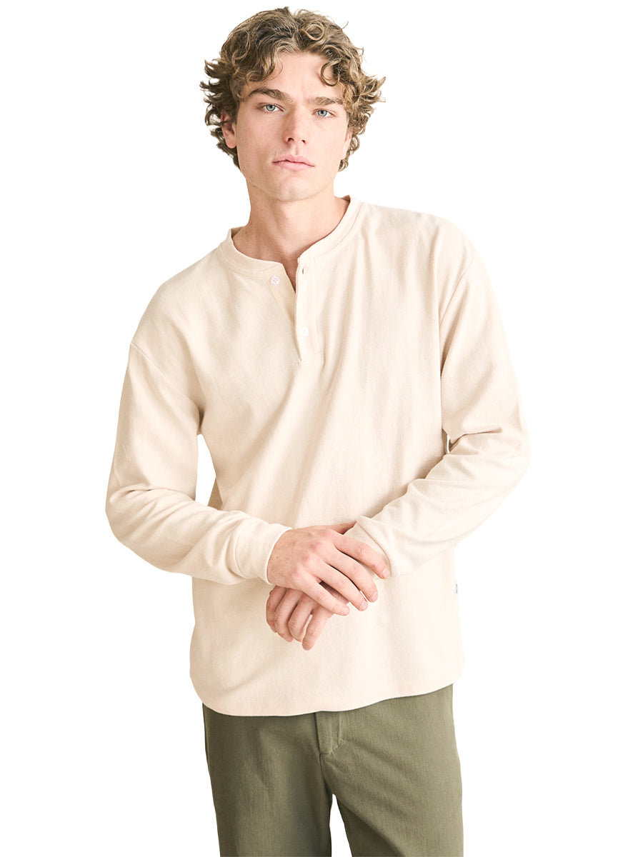 Vintage Jersey Long Sleeve Henley - Natural