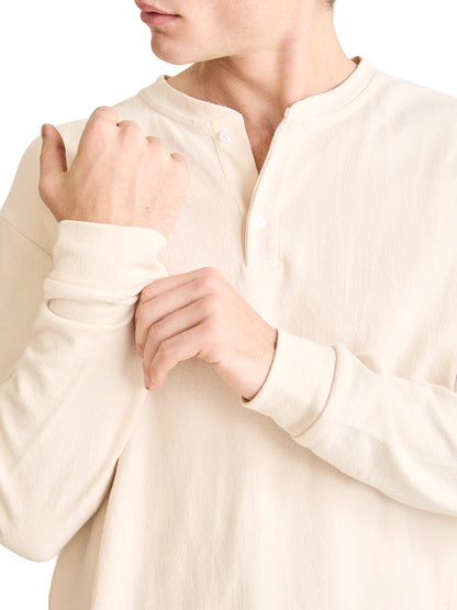 Vintage Jersey Long Sleeve Henley - Natural