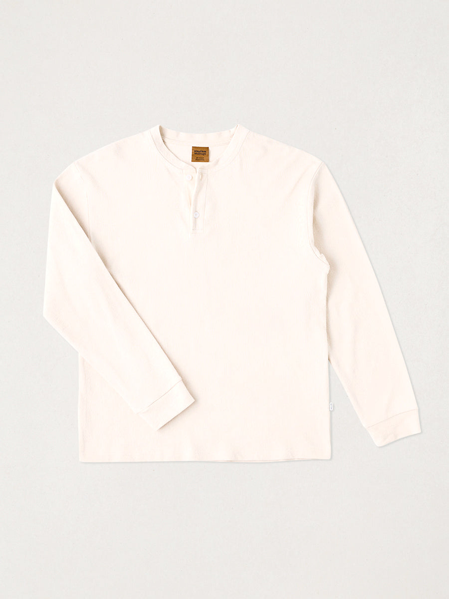 Vintage Jersey Long Sleeve Henley - Natural