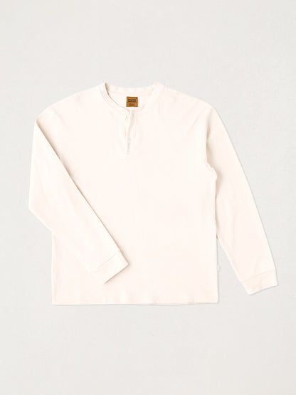 Vintage Jersey Long Sleeve Henley - Natural