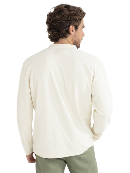 Vintage Linen Terry Long Sleeve Henley - Natural