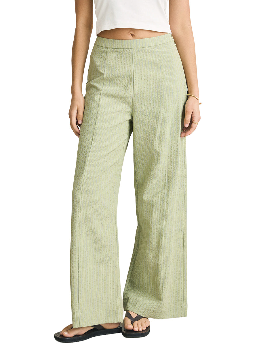 Vista Stripe Wide Leg Pants - Olive