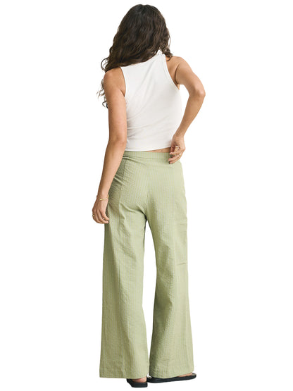 Vista Stripe Wide Leg Pants - Olive