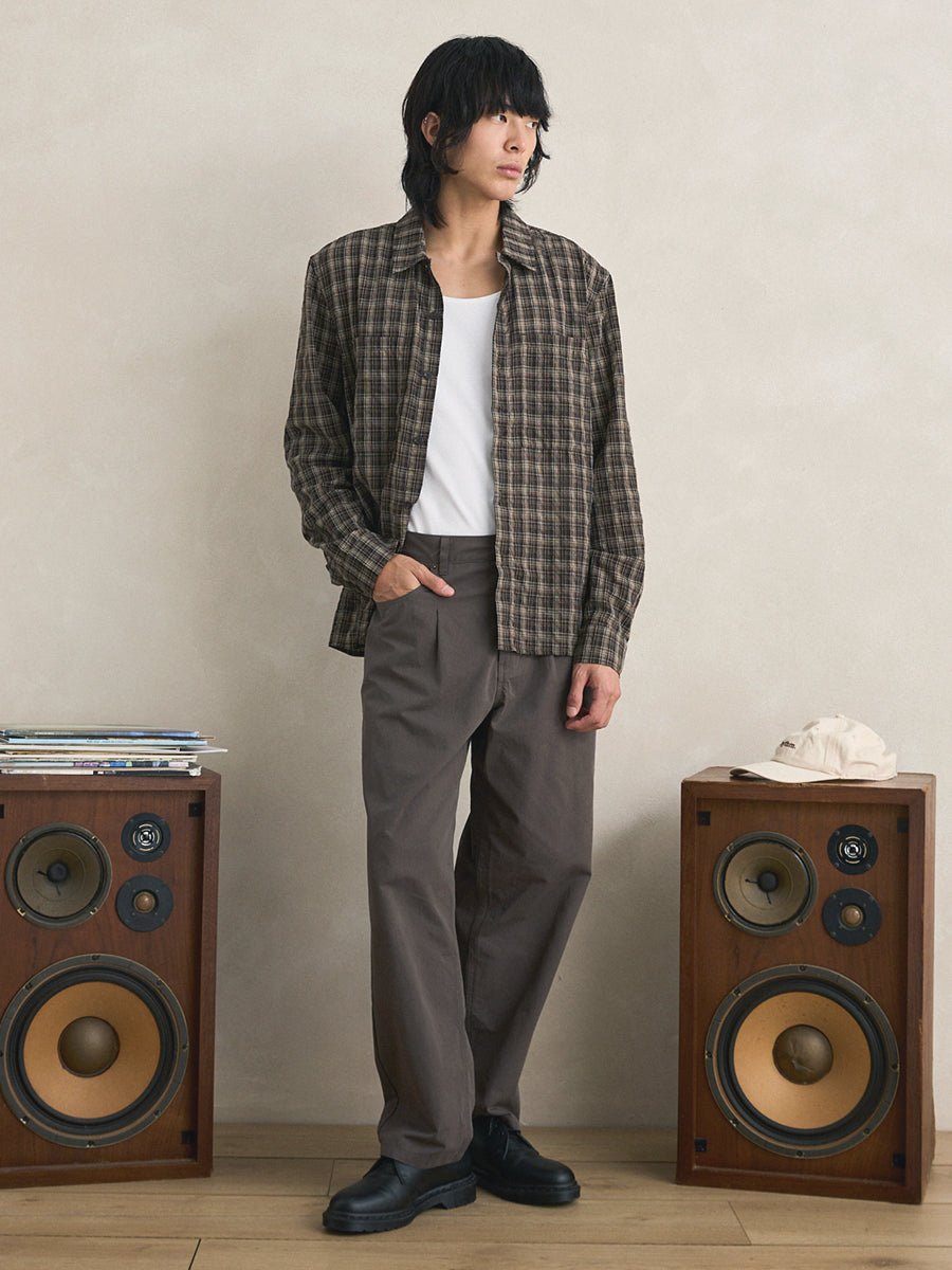 Warped Straight Cut Pants - Grey