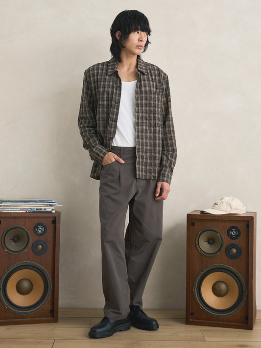 Warped Straight Cut Pants - Grey